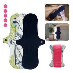 BAMBOO BALANCE - Toalla Higiénica Femenina de Tela - Tripack - XL - Azul