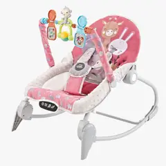 BABY CAM - Silla mecedora bouncer táctil mesa de comer rosado