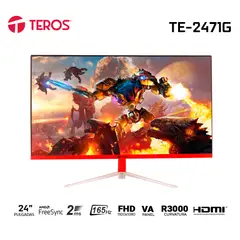 TEROS - Monitor curvo gaming TE- 2471G, 23.8" FHD VA, 165 Hz, HDMI, DP