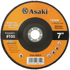 ASAKI - Disco Lija Flap 7″ (180mm) grano 100