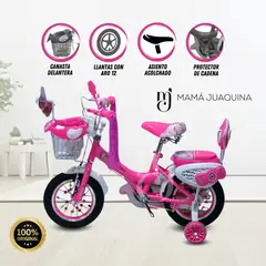 VELOX - Bicicleta Para Niña Aro 12 «HII LIRY» Dark Pink