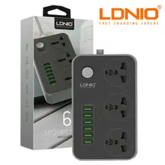 LDNIO - Extension Tomacorriente Cargador Carga Rapida 17W 2500w 6 USB 3 Socket SC3604