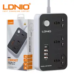 LDNIO - Extension Tomacorriente CargaRapida 2500w SC3412 4 USB 4 Socket
