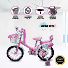 VELOX - Bicicleta Para Niña Aro 12 «HII LIRY» Pink
