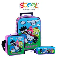 SCOOL - MOCHILA MALETA HELLO KITTY SET 3 PIZAS KOMBAT