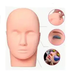 GENERICO - Cabeza Maniquí de Práctica para Maquillaje y Pestañas