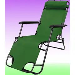GENERICO - SILLA PLEGABLE REPOSERA RECLINABLE TERRAZA PLAYA CAMPING GRAVEDAD CERO VERDE