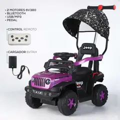 BABYKISS - CARRO CON CONTROL REMOTO ELECTRICO TODO TERRENO LILA