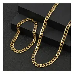 OEM - CADENA + PULSERA HOMBRE ESLABON ACERO INOXIDABLE 316L