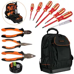 TRUPER - Alicates desarmadores dieléctricos 1000V KIT MOCHILA PORTA HERRAMIENTA