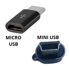 OEM - ADAPTADOR DE MICRO USB V8 A MINI USB CARGA RAPIDA Y DATOS