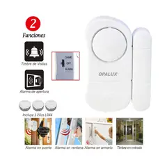 OPALUX - Alarma y Timbre Magnético 2 Funciones Batería Incluida OP-9805A