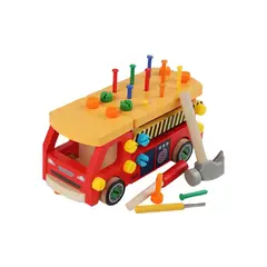 GENERICO - Carrito Educativo de Madera con Clavijero y Herramientas