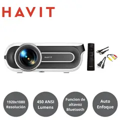 HAVIT - Proyector Multimedia PJ209A Pro 450ansi Lumens Android-Tv Blanco