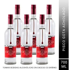 OCUCAJE - Pack x6 Pisco Gota Acholado 700 ml