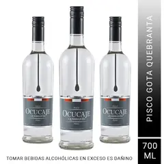 OCUCAJE - Pack x3 Pisco Gota Quebranta X 700 ml