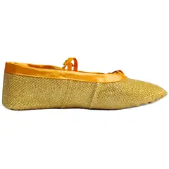 NACIONAL - Zapatillas De Ballet Media Punta Cuerina Escarchada - Dorado