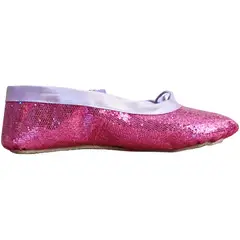 NACIONAL - Zapatillas De Ballet Media Punta Cuerina Escarchada - Fucsia