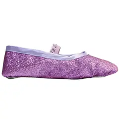 NACIONAL - Zapatillas De Ballet Media Punta Cuerina Escarchada - Lila