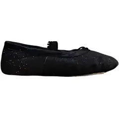 NACIONAL - Zapatillas De Ballet Media Punta Cuerina Escarchada - Negro