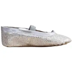 NACIONAL - Zapatillas De Ballet Media Punta Cuerina Escarchada - Plateado