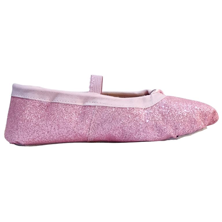 Zapatillas De Ballet Media Punta Cuerina Escarchada - Rosado
