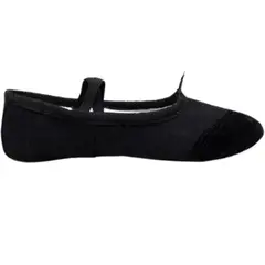 NACIONAL - Zapatillas De Ballet Media Punta Lona Suela Partida - Negro