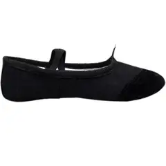 NACIONAL - Zapatillas De Ballet Media Punta Lona Suela Partida - Negro
