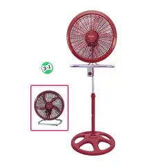BOSSKO - Ventilador 18" de 5 Aspas 3 en 1 BK-8223VI Rojo