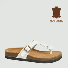 WHITE - Sandalias Bora Bora de cuero color blanco