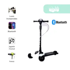 GENERICO - Scooter para niño Coxi con Bluetooth Blanco