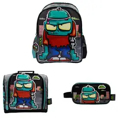 CHILDRENS CLUB - Set de Mochila escolar x3 piezas - Zombies