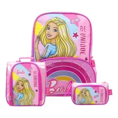 CHILDRENS CLUB - Set Mochila Lonchera y Cartuchera Barbie Premium