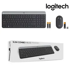 LOGITECH - TECLADO + MOUSE MK470 INALAMBRICO SLIM USB - NEGRO