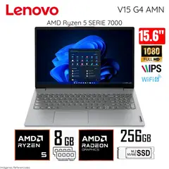 LENOVO - Laptop V15 G4 AMN AMD Ryzen 5 7520U 8GB LPDDR5 RAM 256GB SSD 15.6" FHD 82YU00X6LM