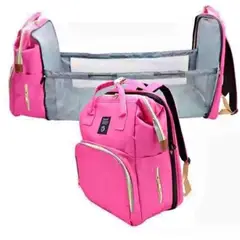 GENERICO - MOCHILA PAÑALERA CONVERTIBLE 3 EN 1 - FUCSIA