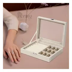 GENERICO - Caja en Forma de Joyero Tono Beige Y+Envoltorio de Regalo