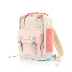 HIMAWARI - - Mochila escolar o viaje porta Laptop - Rosa Pastel y Crema