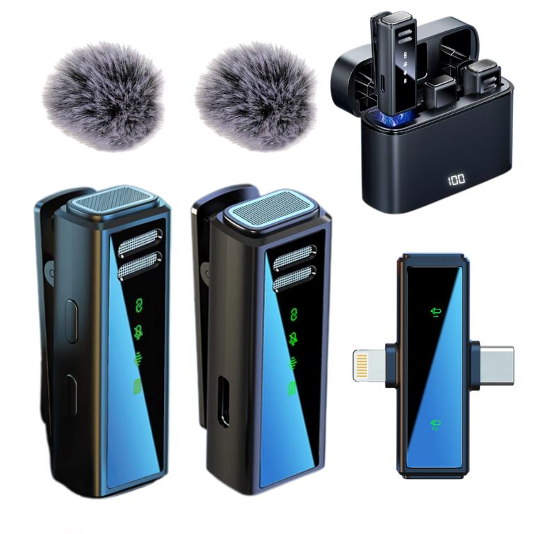 Microfono Inalambrico J88 Solapero Dual 2en1 + Estuche Cargador