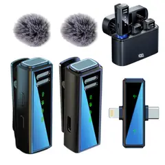 GENERICO - Microfono Inalambrico J88 Solapero Dual 2en1 + Estuche Cargador