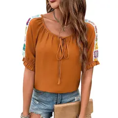 BLWOENS - Polera de manga corta para mujeres - Naranja