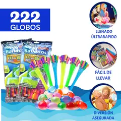 GENERICO - Set 222 Globos Mágicos Llenado Rápido de Agua para Juegos