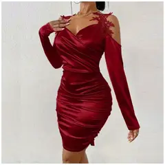 RINODERINA - Vestido Elegante Corto Fiesta Ajustado Moda Mujer