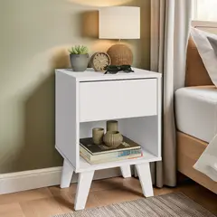 MADESA - Velador con 1 Cajón Blanco