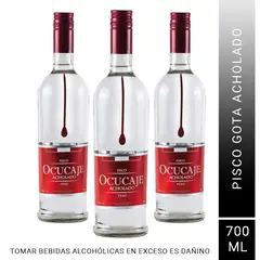 OCUCAJE - Pack x3 Pisco Gota Acholado X 700 ml