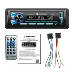GENERICO - Autoradio 1 Din Brax&Stern CM-1303 Bluetooth USB x2 AUX Panel Desmontable 7 Colores