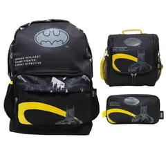 CHILDRENS CLUB - Set Mochila Lonchera y Cartuchera Batman Premium Teens