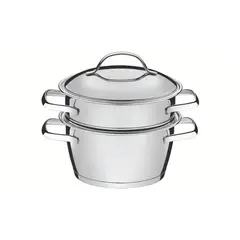 TRAMONTINA - Olla Vaporera 2Pz 16 cm Allegra Acero Inoxidable 1.5L