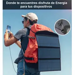 GENERICO - Panel Solar Portatil 5v 63 Cm Cel Powerbank Linterna Tablet