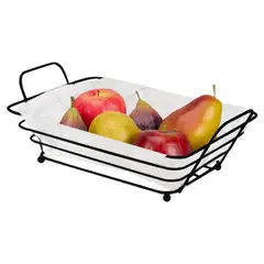 INSPIRA - Panera Rectangular de Metal y Tela Cesta Pequeña